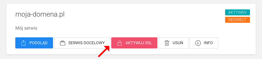 aktywacja SSL dla domeny